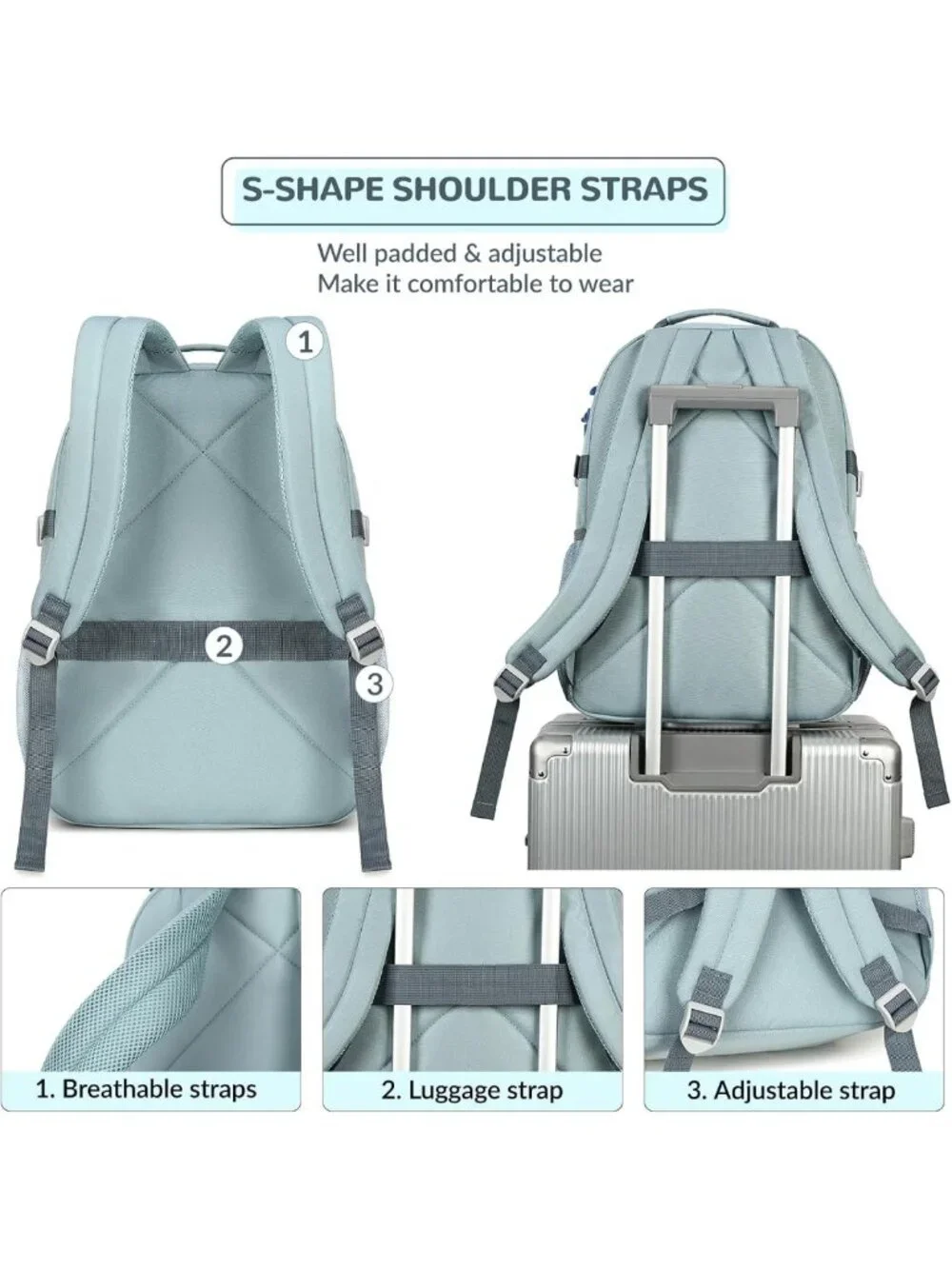 Water-Resistant Backpack for School & Travel, 15.6